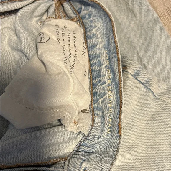 American Eagle Outfitters Light Wash Wide Leg Jeans - Picture 4 of 5